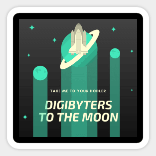 digibyte to the moon Sticker